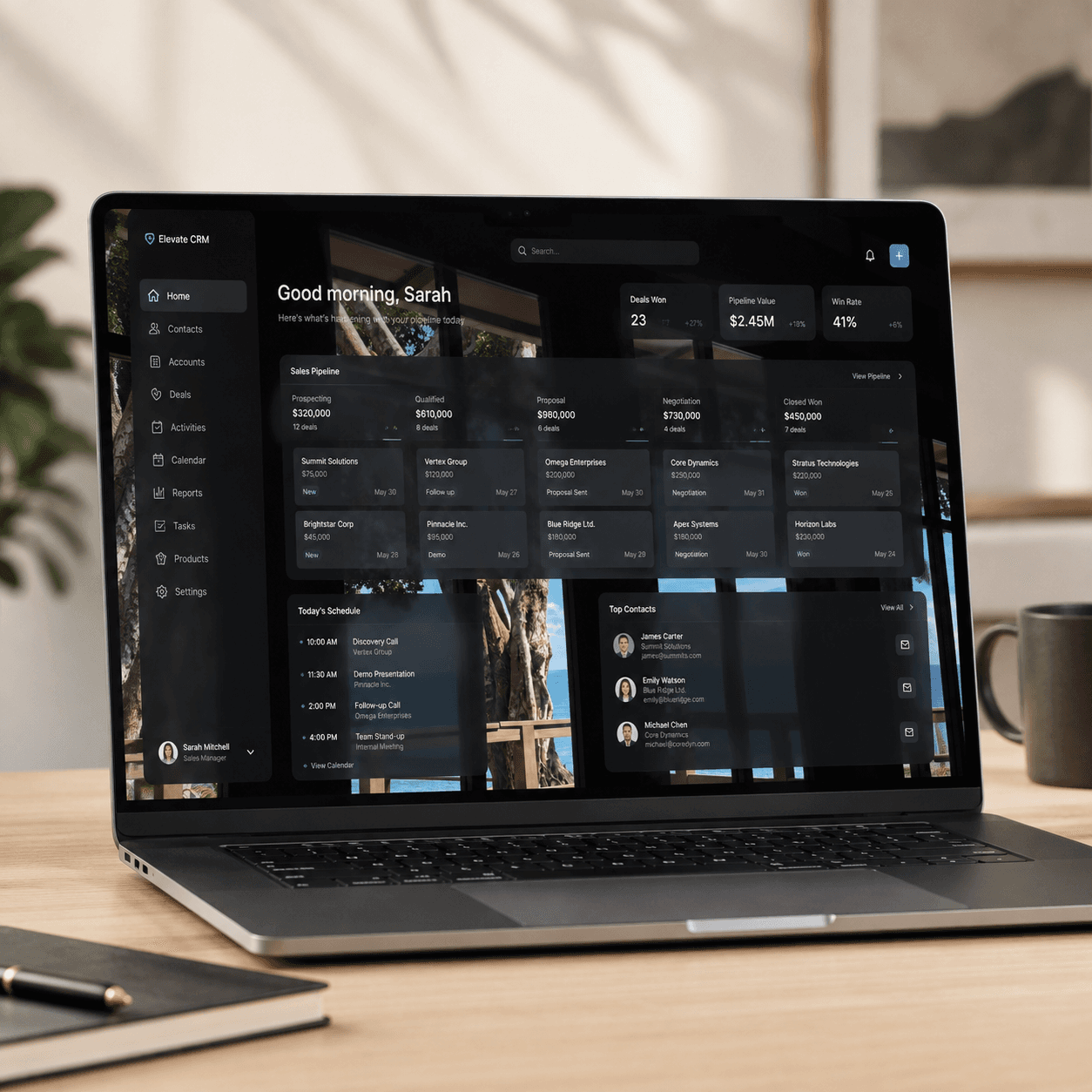 CRM dashboard